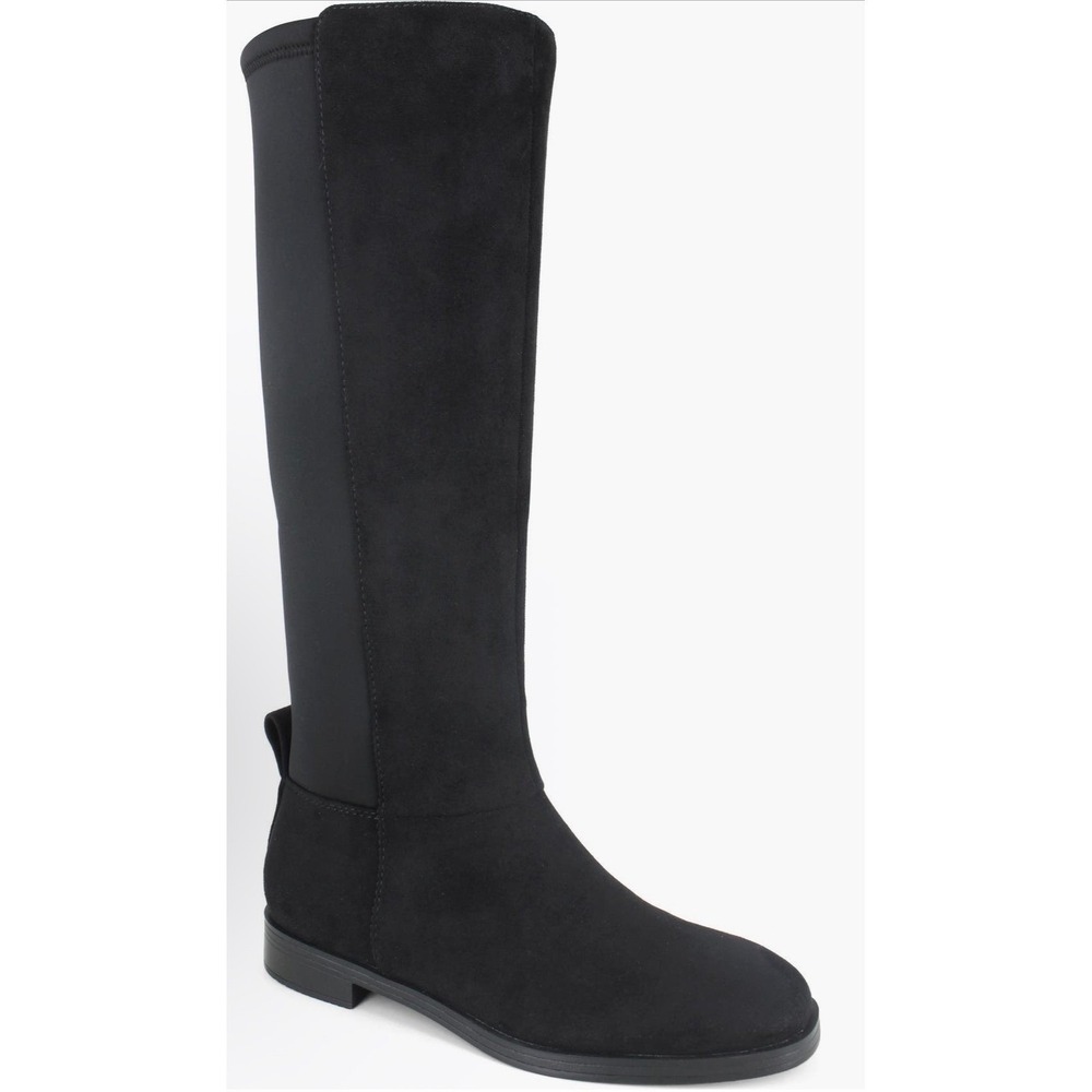 Splendid Manny Black Faux Suede Neoprene Stretch Tall Boots Womens 6M SD5MNY01